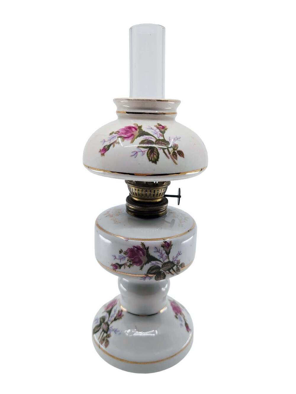 Vintage Tilso Japan Small Hand Painted Porcelain Oil Lamp Chimney